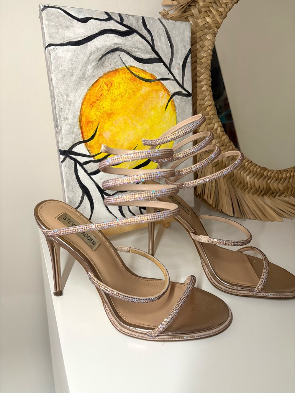 Steve Madden Iridescent Spiral Strap Stiletto Heels